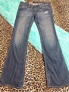 AG Adriano Goldschmied Medium Blue Flare Jeans